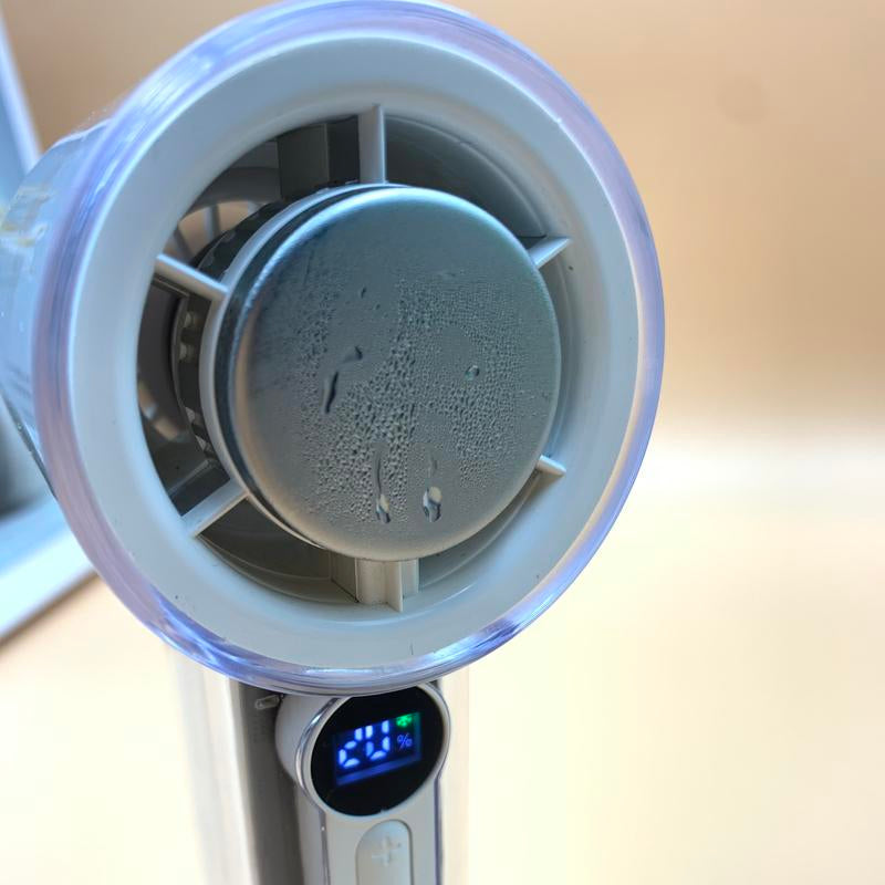High Speed Cooling Mini Portable Fan, USB Rechargeable Handheld Fan with LED Display, 3000Mah Long-Lasting Battery