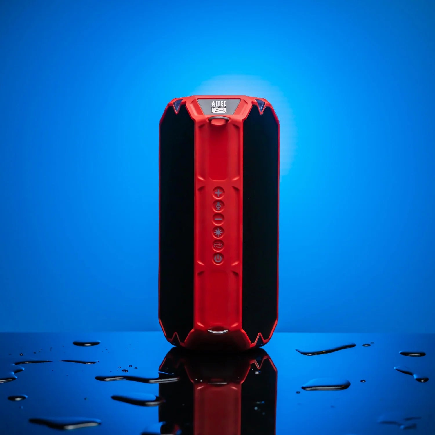 Hydrashock Everythingproof Portable Wireless Bluetooth Speaker, Red, 20 Hrs Playtime, IP67 Waterproof, LED Lights