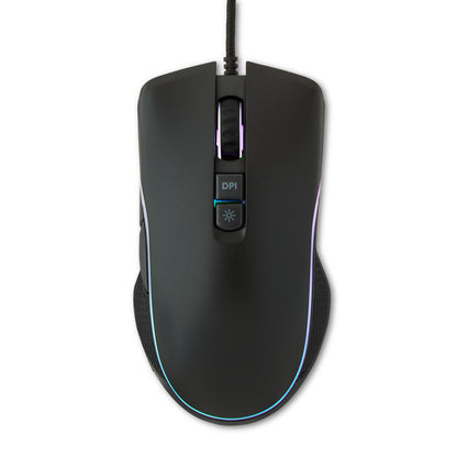 Wired USB Gaming Mouse with Adjustable DPI, Backlit, 7 Buttons Black