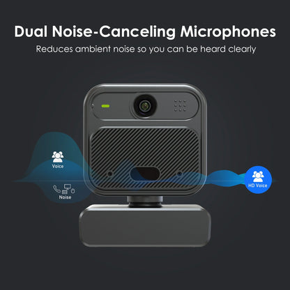 4K Webcam with 2 Microphones Zoom Remote Precise Focus Compatible for Switch 2 EPTZ Webcamera for PC Laptop Conference Video Streaming USB Web Cam
