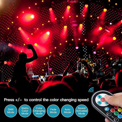 2 Pack Stage Lights 36 LED Par Lights with Wireless Remote Sound Activated DMX Control for DJ Party Effect Lighting