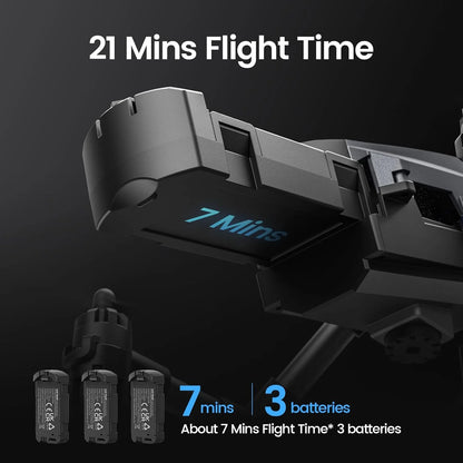WF10 Mini Drone with Camera for Kids 1080P, Remote Control Quadcopter with 3 Batteries, Black