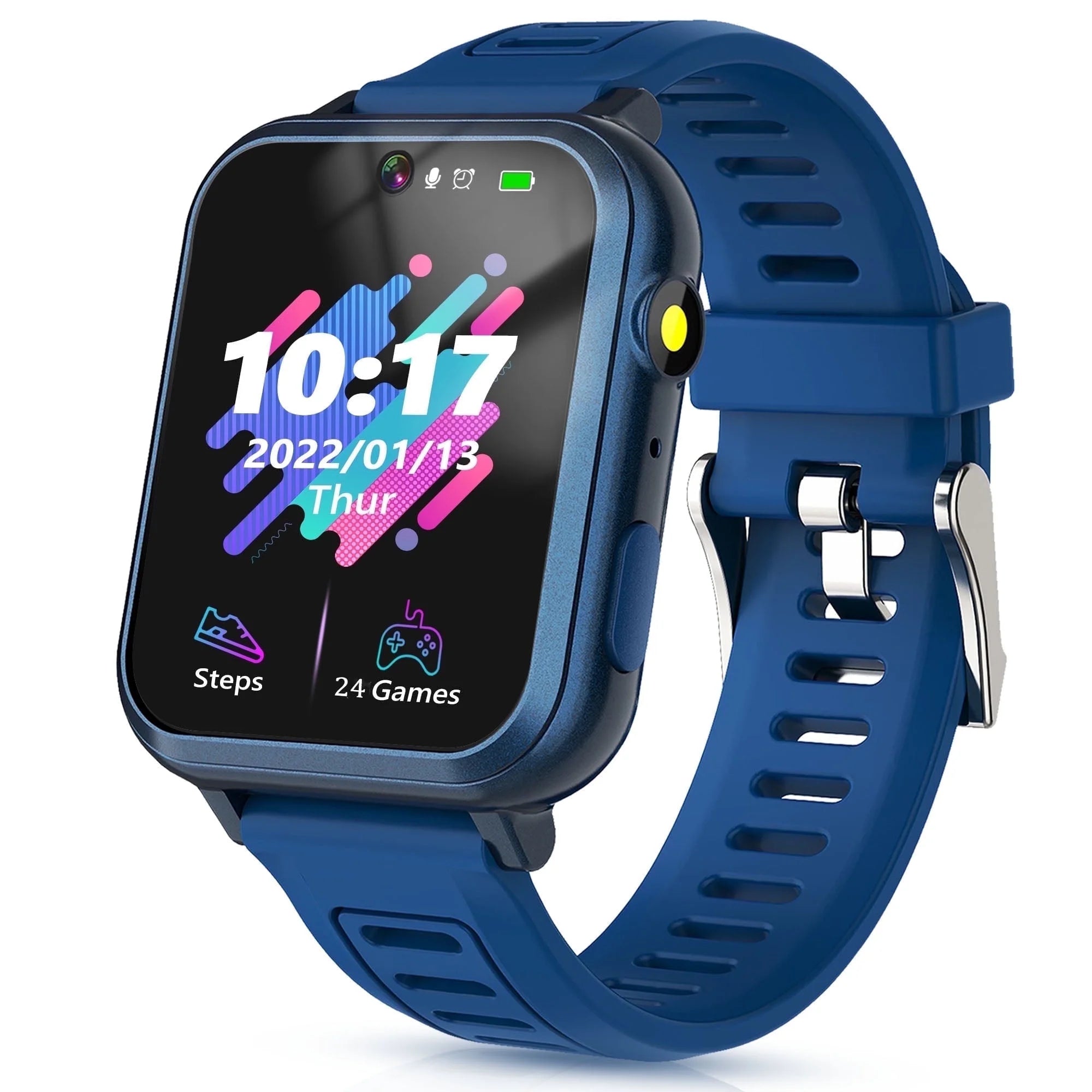 Smart Watch for Kids, Kids Smartwatch with Multifunctions 24 Puzzle-Games Camera Music Vedio Pedometer Record,Birthday Gift for Age 3-12 Boys Girls,Sapphire-Blue