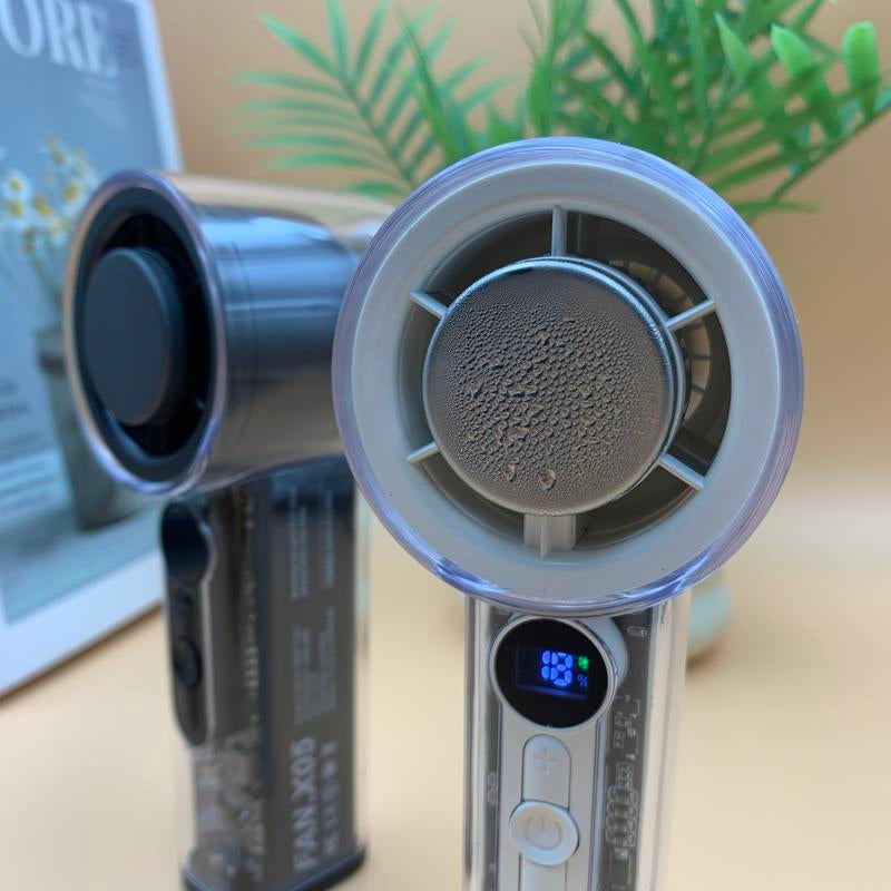 High Speed Cooling Mini Portable Fan, USB Rechargeable Handheld Fan with LED Display, 3000Mah Long-Lasting Battery
