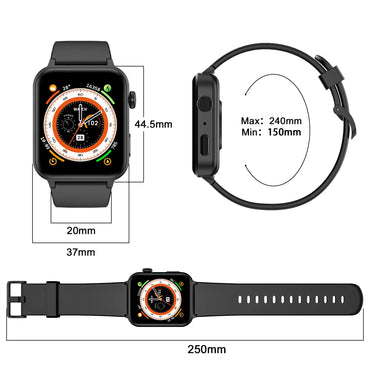 Smart Watch Fits for Android Iphone,Ip68 Waterproof,With Bluetooth Call(Answer/Make Calls) for Women Men 1.83" HD Screen Fitness Watch with AI Voice,Black
