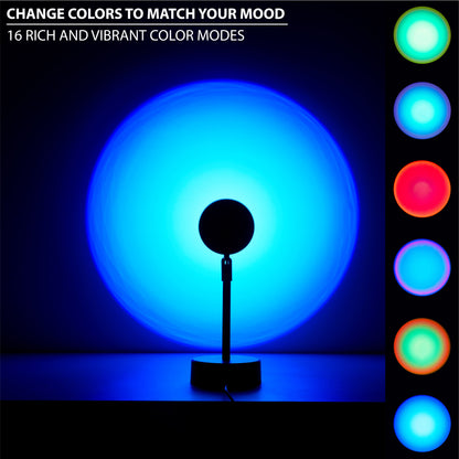 Color Changing LED Sunset Projector Lamp, 10.23" H, Multi-Color Options
