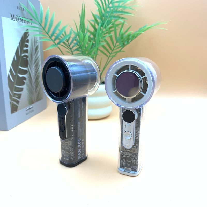 High Speed Cooling Mini Portable Fan, USB Rechargeable Handheld Fan with LED Display, 3000Mah Long-Lasting Battery